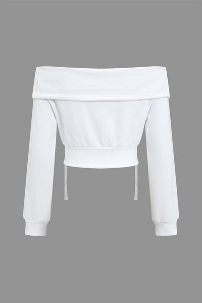 Veste off-Épaule avec poches zippées, design moderne et confortable.