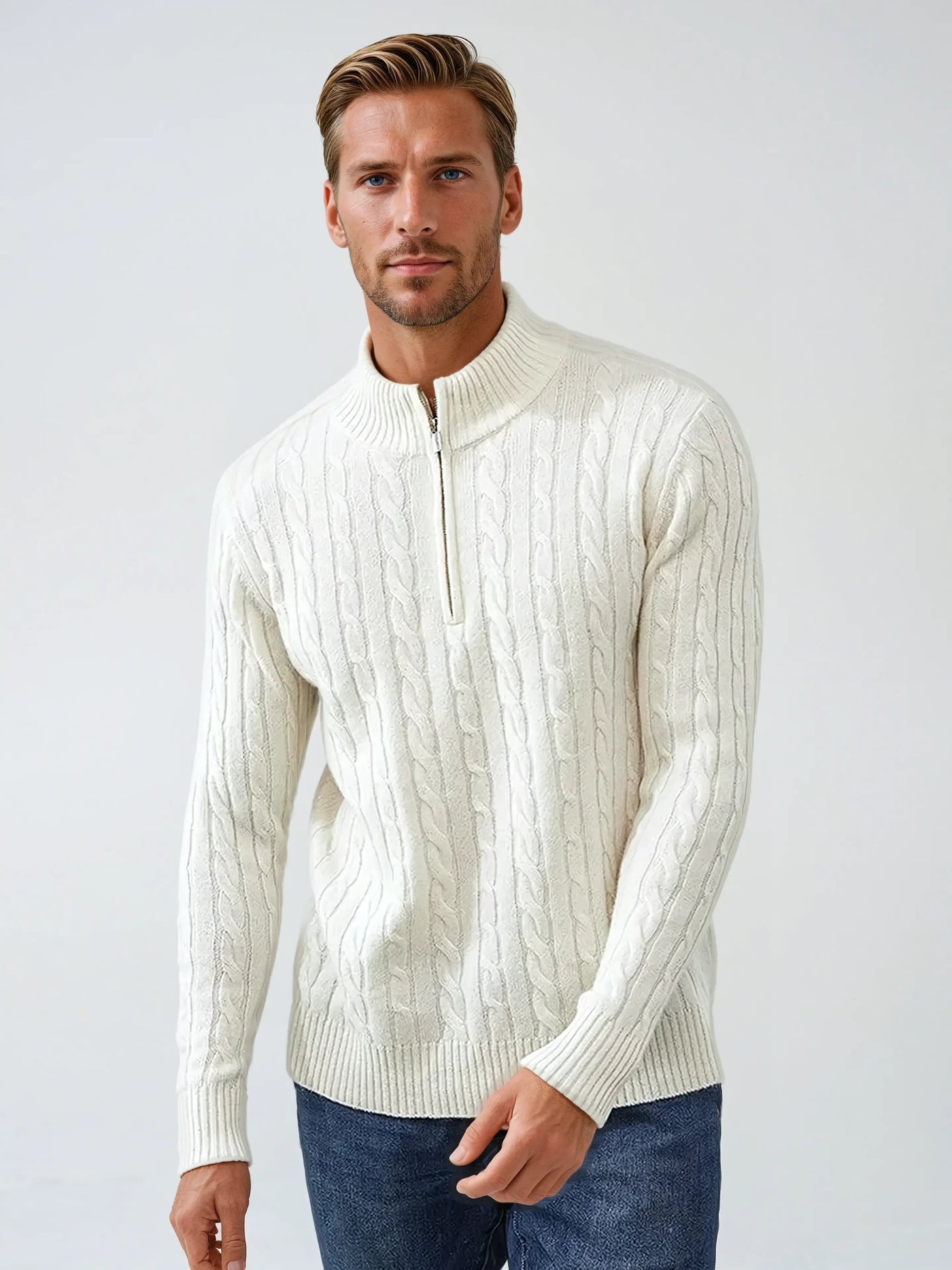 Men's Quarter Zip Sweater-2