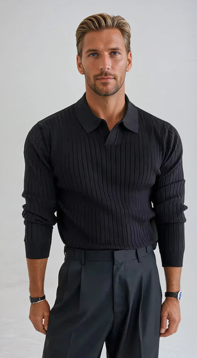 Men's Long Sleeve Polo Shirt-2