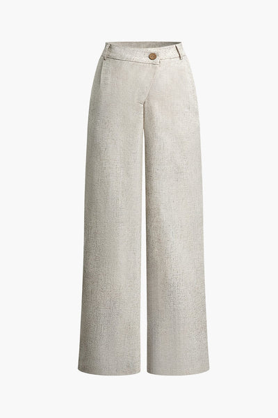 Pantalon en lin à jambe asymétrique