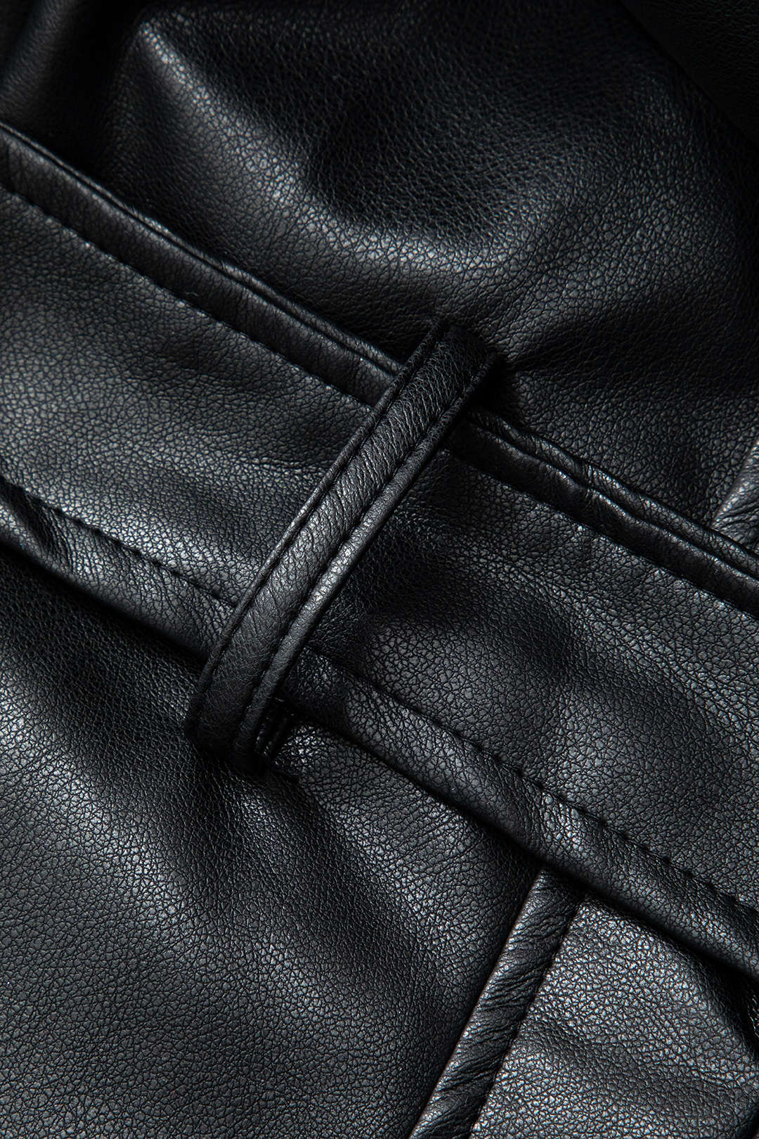 Manteau en Similicuir Ceinturé, Élégant et Oversize pour le Travail