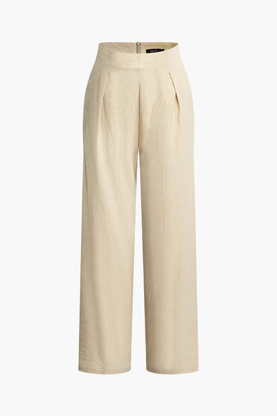 Pantalon large à plis de base