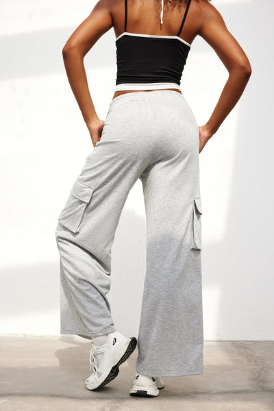 Pantalon taille haute à poche solide