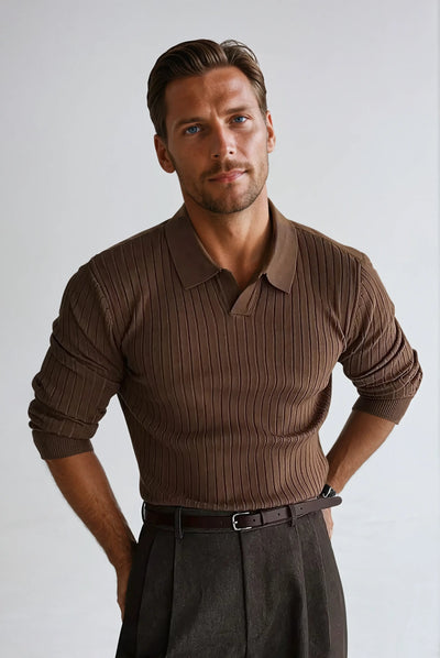 Variant image for Men's Long Sleeve Polo Shirts-1