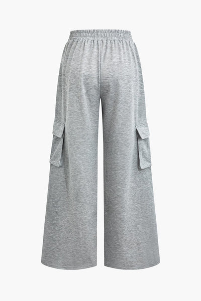 Pantalon taille haute à poche solide