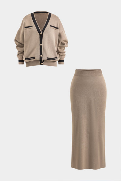 Ensemble cardigan et jupe