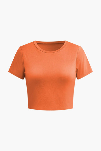 T-shirt basic solide Crop