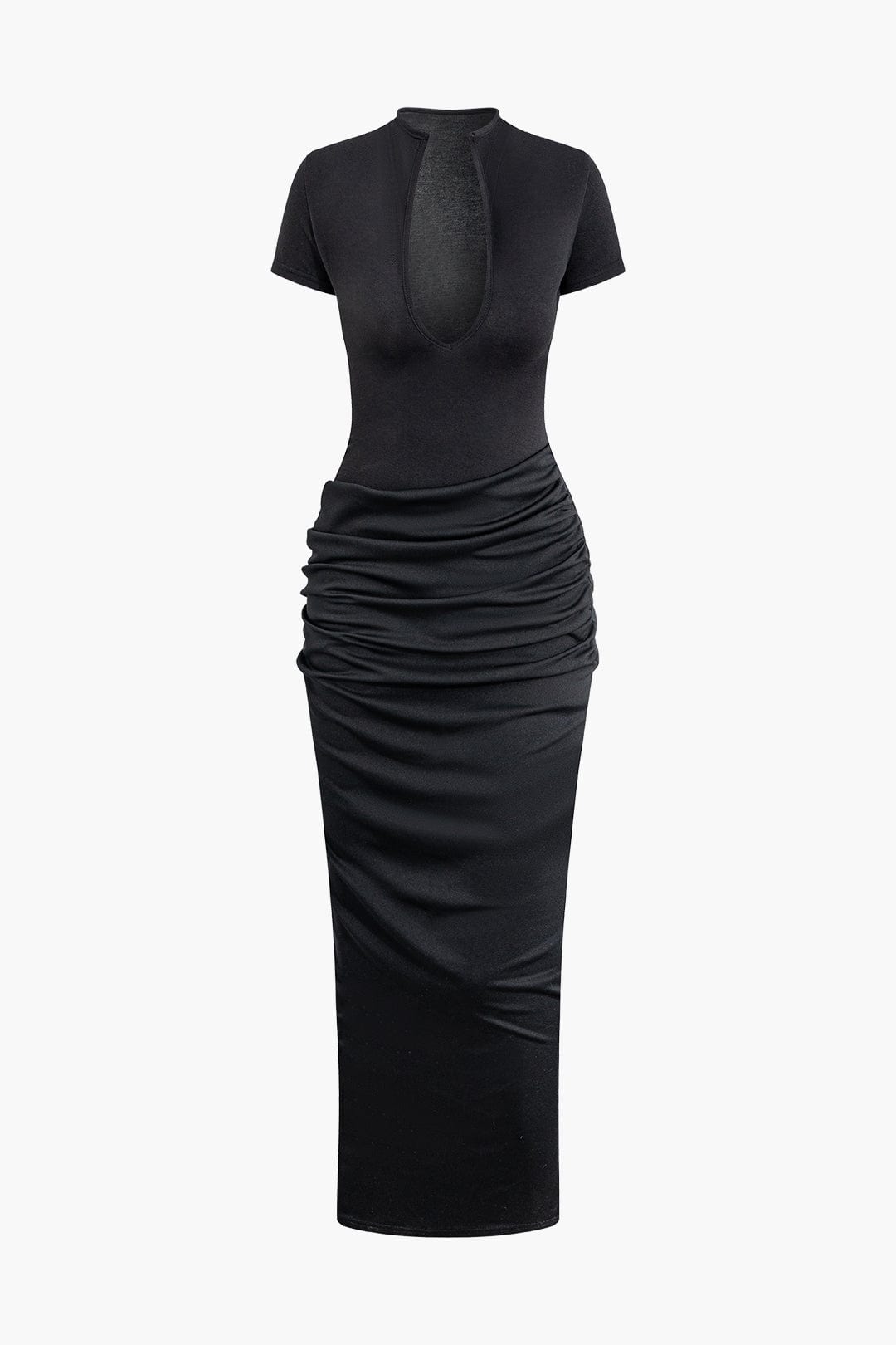 Robe à manches courtes à col en V