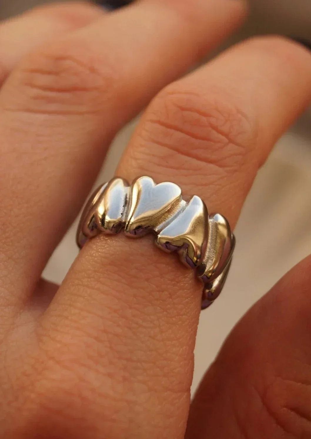 Bague à cœur enveloppant