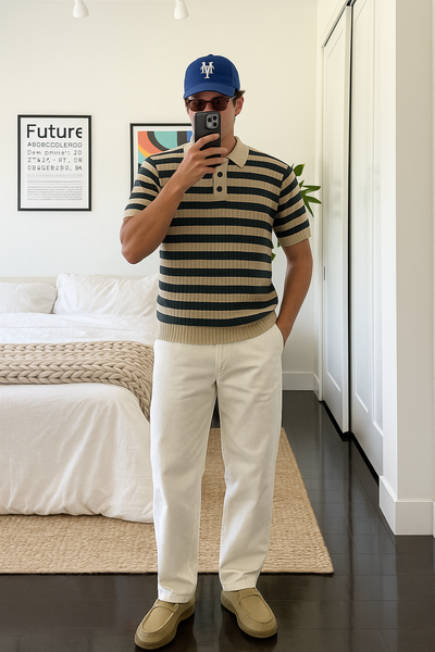 Hassan - Classic Striped Knit Polo
