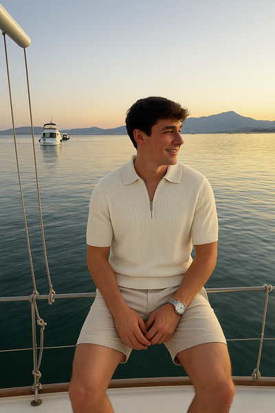 Modern Half-Zip Knit Polo